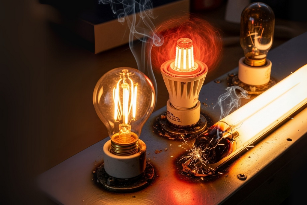 overheating lighting fixtures